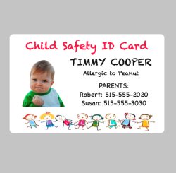 image of child safety id card